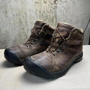 KEEN Briggs Mid Waterproof Brown Leather Work Boots Men Size 12 1011484